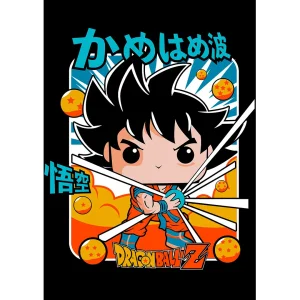Vector Goku Dragon Ball Z estilo Funko para estampado de playeras y hoodies