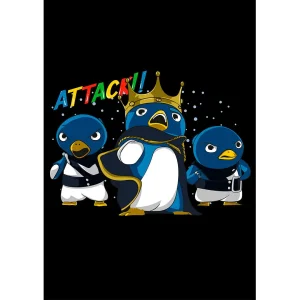 Vector Rey Pingüino inspirado en Mario Bros Movie para estampados de playeras