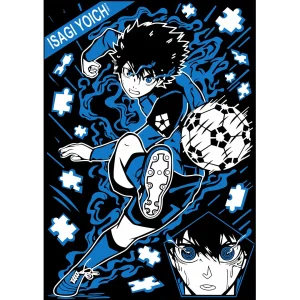 Vector Isagi Yoichi Blue Lock en formato AI editable para estampado en playeras negras