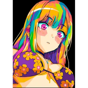Vector Marin Kitagawa estilo anime colorido para estampado de playeras en formato AI editable