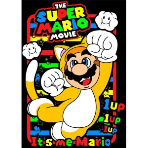 Vector Mario gato power up diseño para estampado de playeras gamer