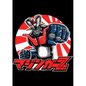 Vector de Mazinger Z estilo anime retro para estampado de playeras en formato Illustrator AI