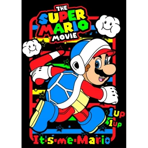Vector Mario Bros Power Up Tortuga diseño gamer para estampado de playeras AI