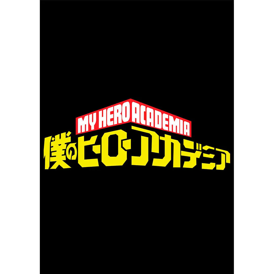 Vector logo My Hero Academia en formato AI para estampado de playeras negras con diseño anime