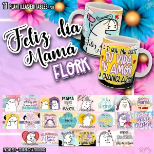 pack plantillas tazas dia de la madre flork sublimacion editables psd png mockups