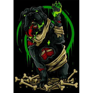 vector zombie dog diseño horror streetwear para playeras sublimacion