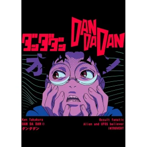 Vector de Ken Takakura de DanDaDan para estampados en playeras negras – formato .AI y .PNG