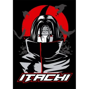 Vector editable de Itachi Uchiha para estampados en formato AI con mockups en PNG