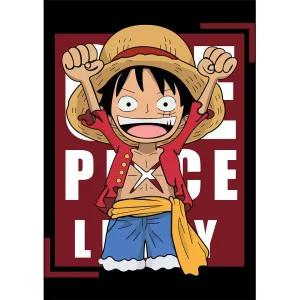 Vector de Monkey D. Luffy chibi estilo One Piece para estampados y personalización