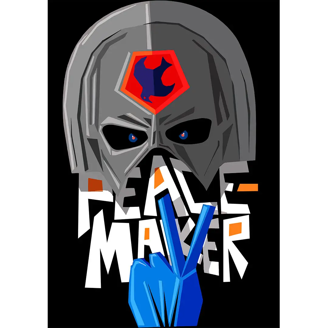 Vector de Peacemaker editable para estampados en formato .AI con mockups en PNG – diseño para playeras