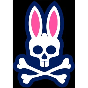 Vector de conejo con calavera estilo Psycho Bunny para estampado en camisetas y hoodies