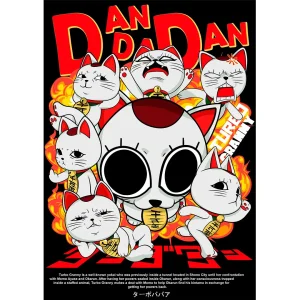 Vector editable de la Turboabuela del anime Dandadan para estampado en playeras y hoodies – formato AI y mockups incluidos.